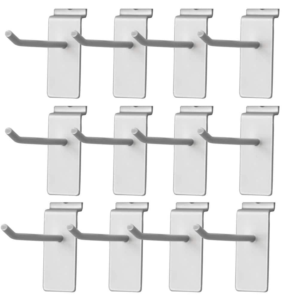 CROWNWALL Slatwall 10 lbs. 4 in. Single Hook (12Pack) MHK4V212P