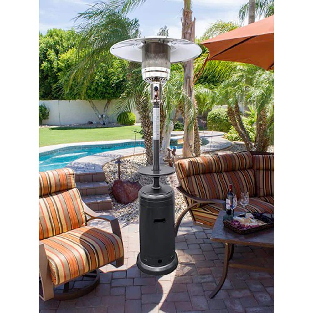 Hammered Silver 48,000 BTU Propane Patio Heater with Table