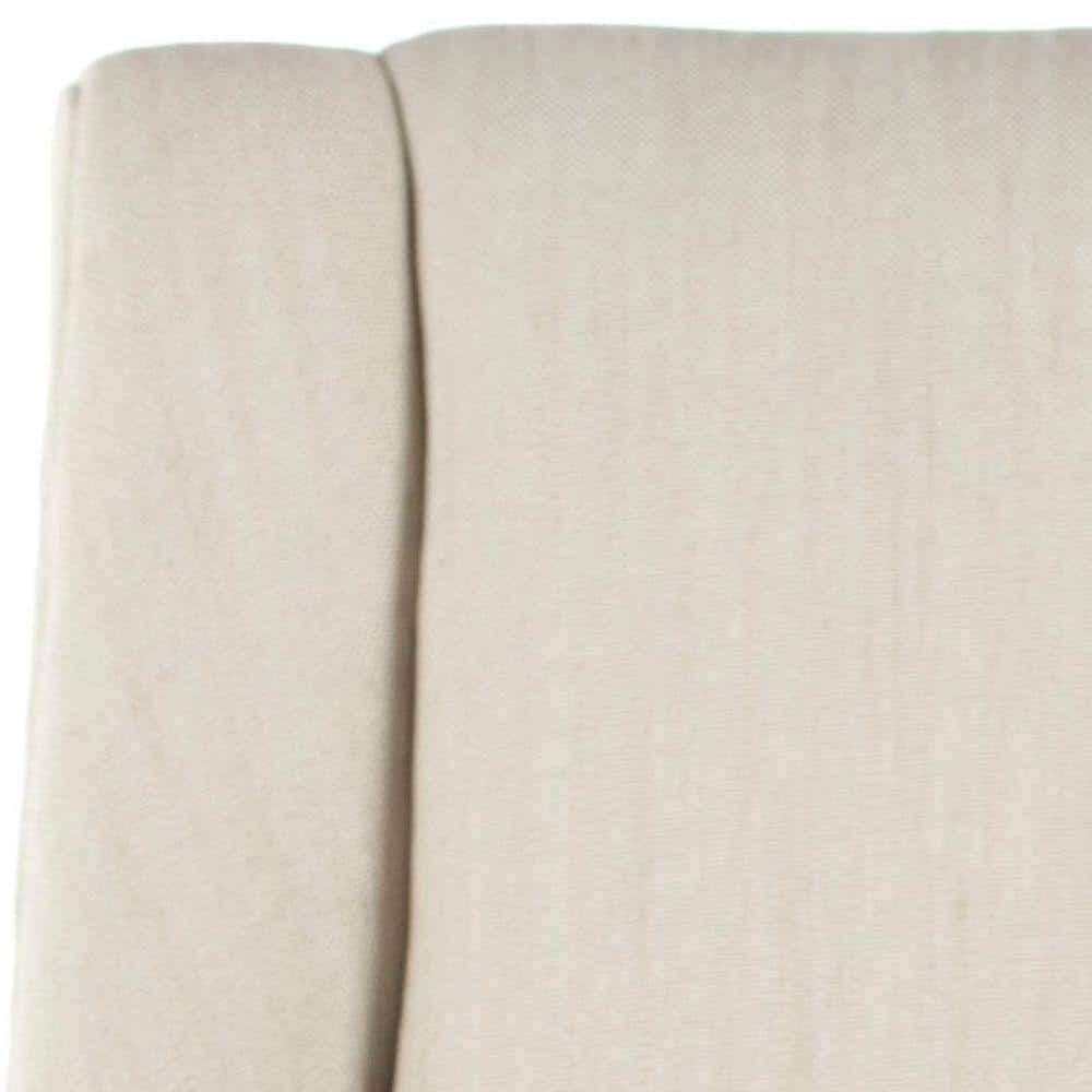 Morris Beige Linen Upholstered Dining Chairs with Birch Legs, Set of 2