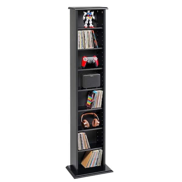 Prepac Black Narrow Storage Cabinet, CD Storage, CD Rack
