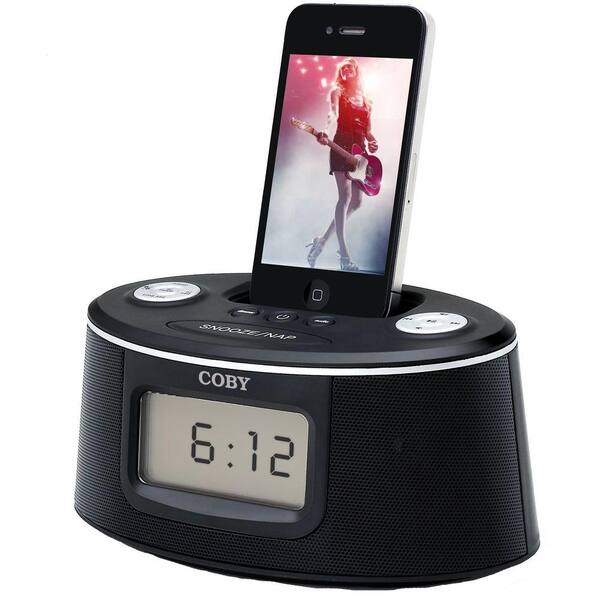 Coby AM/FM Clock Radio with iPod and iPhone Docking and Stereo Speaker System-DISCONTINUED