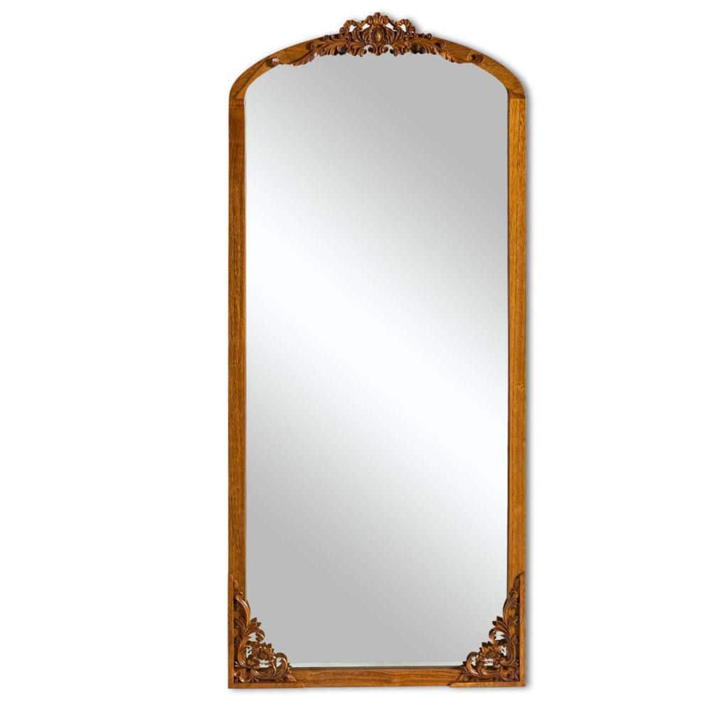 Brown 29.87 in. W x 69.17 in. H Rectangle Wood Full Length Mirror
