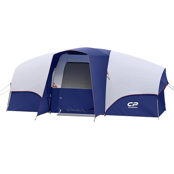 Zeus & Ruta 8-Person Camping Tents, Weather Resistant Family Tent with 5 Large Mesh Windows, Divided Curtain and Carry Bag