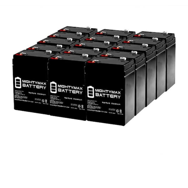 MIGHTY MAX BATTERY 6-Volt 4.5 Ah SLA (Sealed Lead Acid) AGM Type Replacement Battery for Alarm/Security Systems (15-Pack)