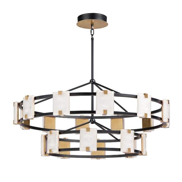 Radiant 20 Light Integrated LED Black Chandelier