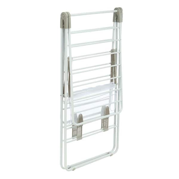White Steel Heavy-Duty Gullwing Folding Clothes Drying Rack