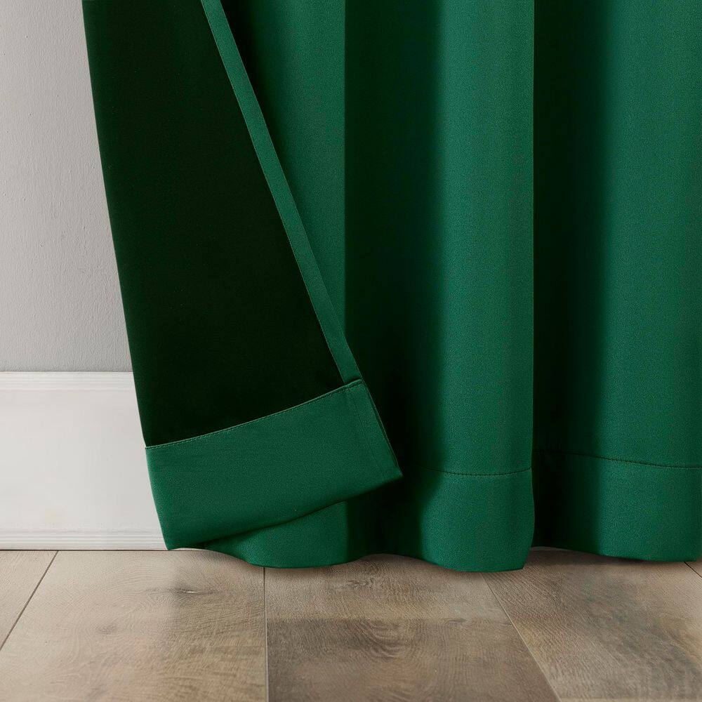 Malachite Green Blackout Rod Pocket Curtain Panel, 40" x 63"