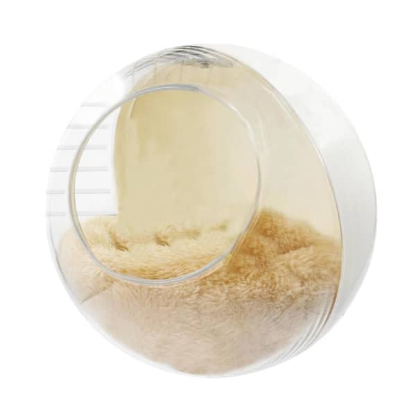 Small Clear Bird Nest with Bite-Resistant Washable Design and Plush Warm Interior for Breeding and Sleeping (1-Pack)
