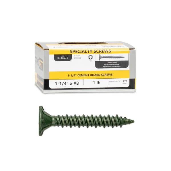 #9 x 1-1/4 in. Star Drive Flat Head Cement Board Screws (178-Pack)