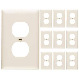 Pass and Seymour 1-Gang 1-Duplex Outlet Unbreakable Wall Plate, Light Almond (10-Pack)