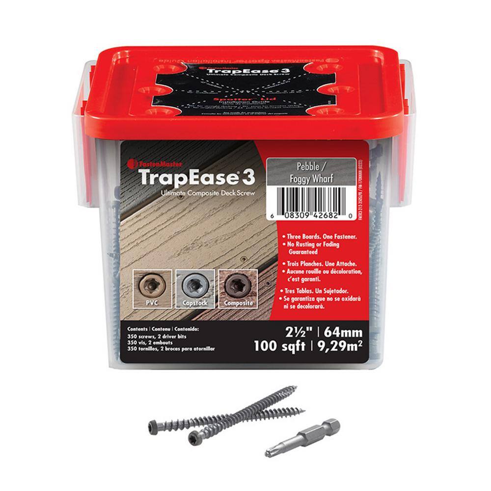 TrapEase 3 - 2-1/2 in. Color Match Deck Fastener - Pebble/Gray (350 Pack) price history on PriceWatchPro