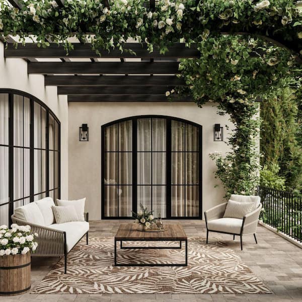 Garden Oasis Mocha 8 ft. x 10 ft. Nature-inspired Contemporary Area Rug