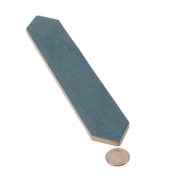 Festa Blue 1.7 in. x 9.6 in. Matte Ceramic Picket Wall and Floor Tile (2.37 sq. ft./case) (23-pack)