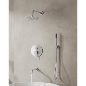 Single Handle 3-Spray Round Tub and Shower Faucet 2.5 GPM in Brushed Nickel (Valve Included)