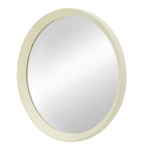 19.80 in. W x 19.80 in. H Round Framed Wall Bathroom Vanity Mirror in Cream