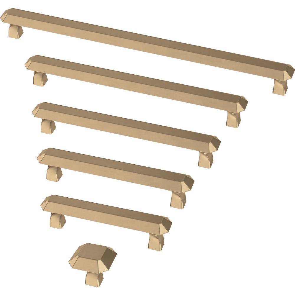 Champagne Bronze Geometric Bar Cabinet Pull with Mounting Hardware