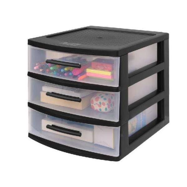 Sterilite 4-Pack 3-Drawers Multicolor Rolling Plastic Storage Drawer 24-in  H x 12.5-in W x 14.5-in D in the Storage Drawers department at