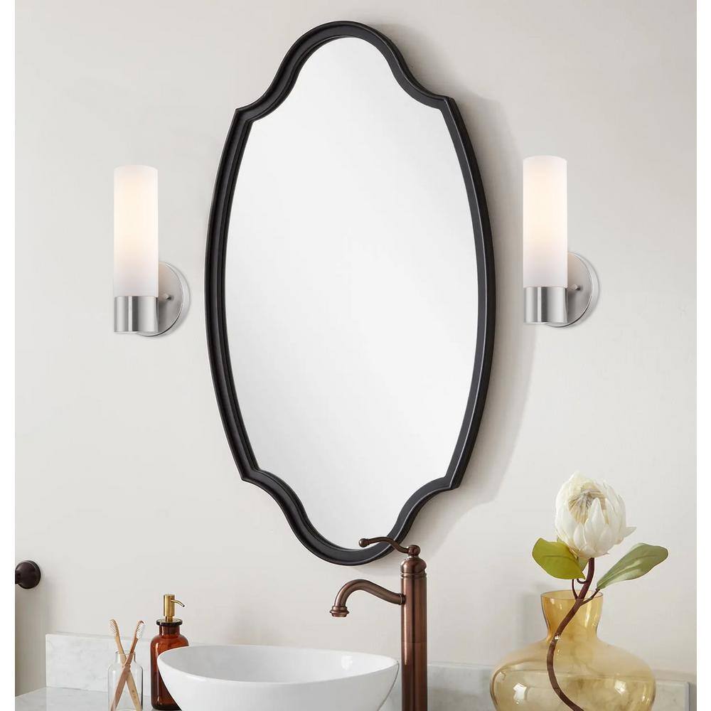 Brushed Nickel 10" Modern Wall Sconce with Frosted Glass Shade