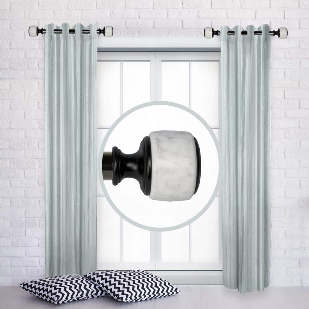 Crutch 1 dia. Curtain Rod 12-20 inch long (Set of 2) - Black