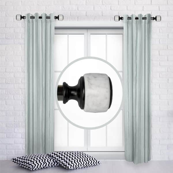 Unbranded Crutch 1" dia. Curtain Rod 12-20 inch long (Set of 2) - Black