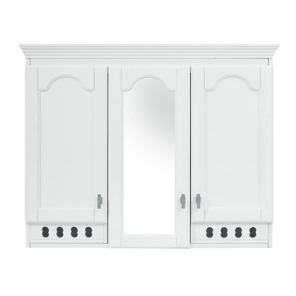 35.3 in. W x 28 in. H Rectangular White Wood Medicine Cabinet with Mirror, Adjustable Shelves and Soft-Closing Hinges price history on PriceWatchPro