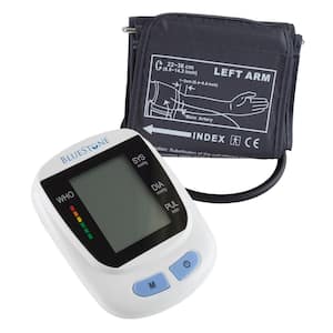 Automatic Upper Arm Blood Pressure Monitor with Cuff and LCD Display Screen - Fast BP and Pulse Readings