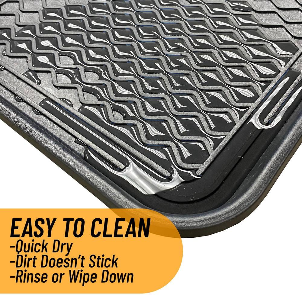 Black Rectangular Polypropylene Waterproof Outdoor Doormat
