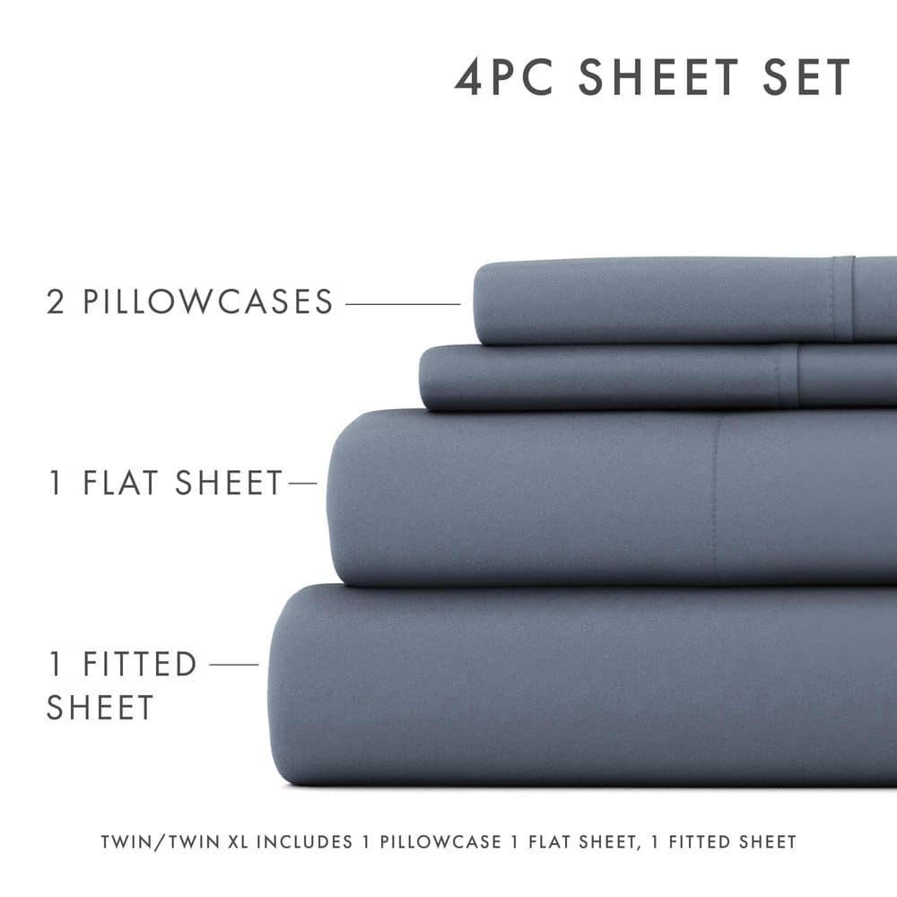 Twin XL Stone Deep Pocket Microfiber Bed Sheet Set
