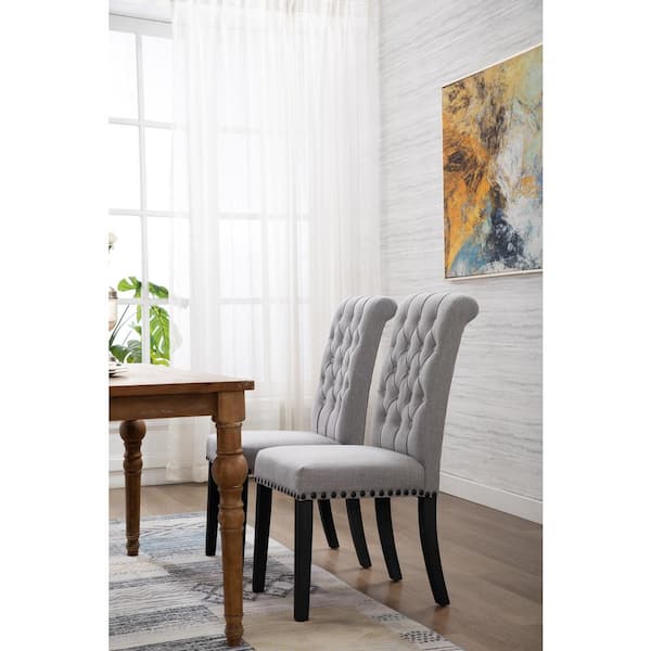Home Beyond Toulouse Grey Cushion Accent Dining Chair (Set of 2)