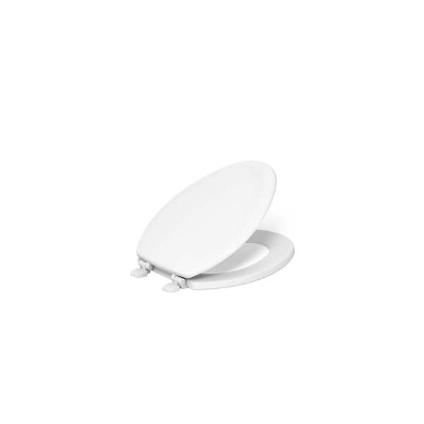 Stonewood Elongated Closed Front Toilet Seat in Honed White