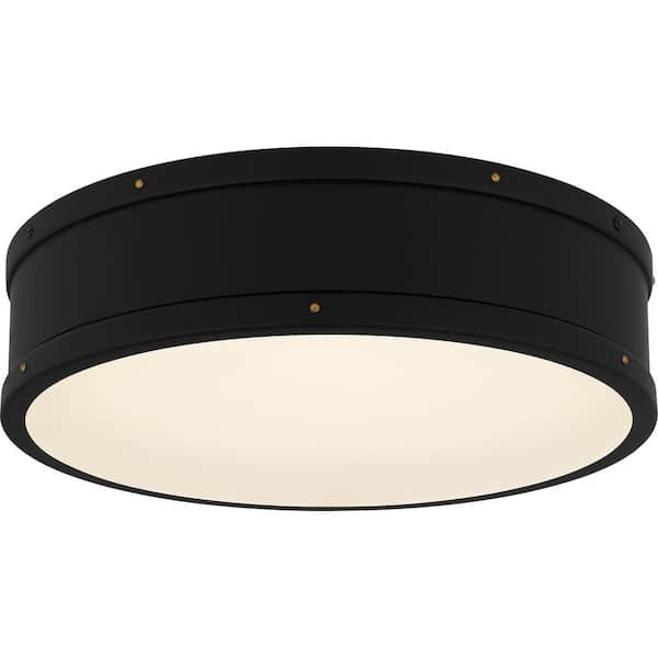 Quoizel Ahoy 16 in. 33-Watt Matte Black Integrated LED Flush Mount