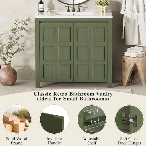 Nestfair 36 in. W x 18.3 in. D x 34 in. H Single Sink Freestanding