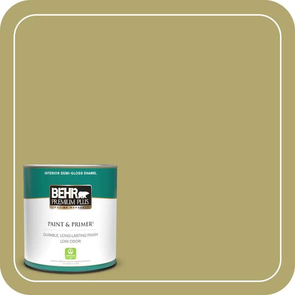 BEHR PREMIUM PLUS 1 qt. #PPU9-05 Natchez Moss Semi-Gloss Enamel Low Odor Interior Paint & Primer