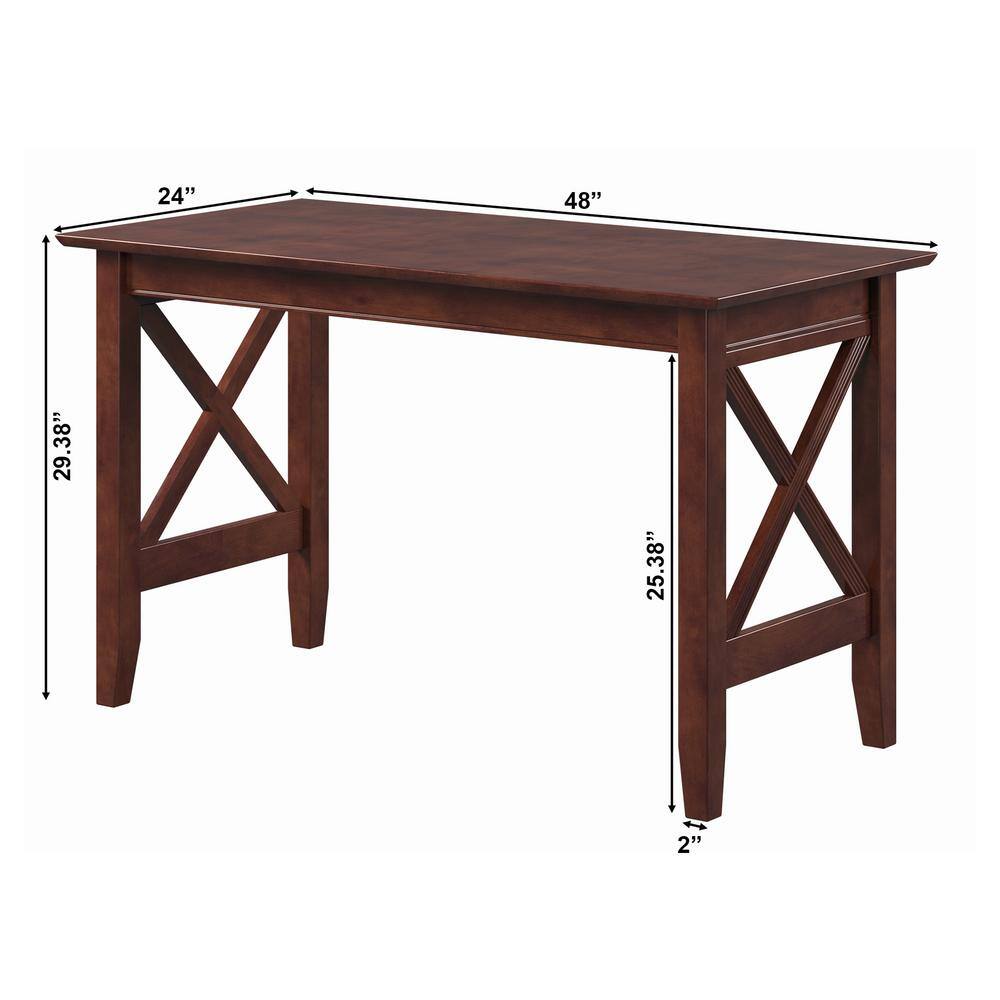 Lexi Walnut Solid Wood Writing Desk with USB Port