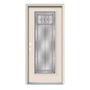 36 in. x 80 in. Full Lite Mission Prairie Primed Steel Prehung Right-Hand Inswing Front Door w/Brickmould
