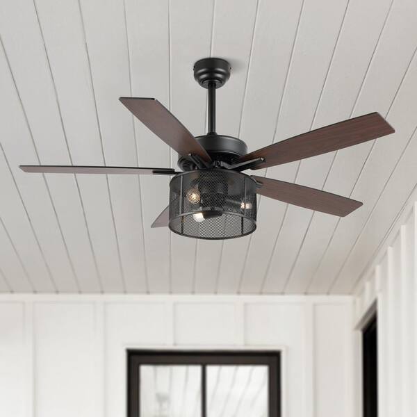 JONATHAN Y Max 52 in. 3-Light Farmhouse Industrial Iron/Wood