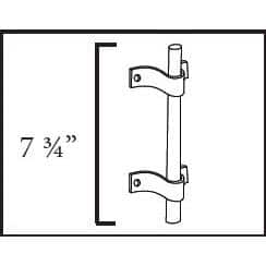 Black Metal Barn Door Tubular Pull Handle 7.75 inches