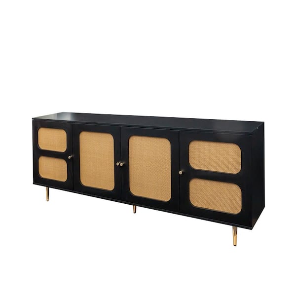 Unbranded 70.87 in. W x 15.75 in. D x 28.35 in. H Bathroom Black Linen Cabinet