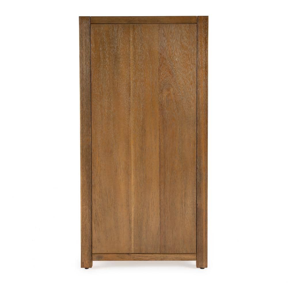 Lark Natural Wood 6-Drawer Dresser with Glam Ring Pulls