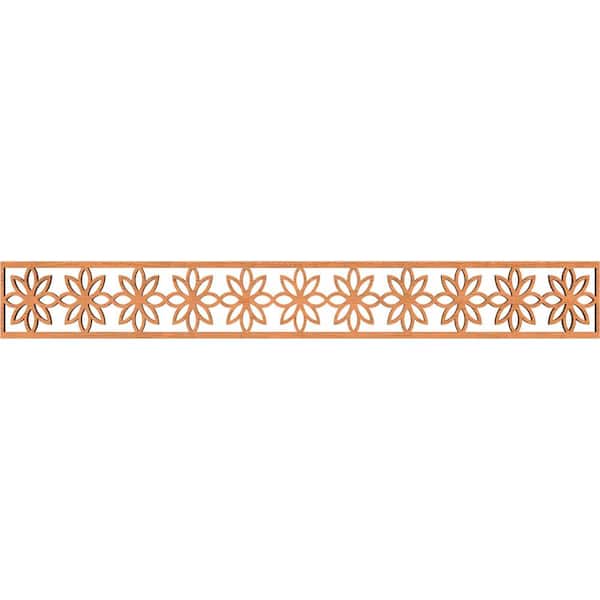 Ekena Millwork Daisy Fretwork 0.375 in. D x 46.5 in. W x 6 in. L Cherry Wood Panel Moulding