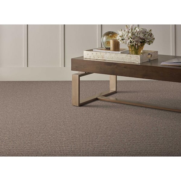 Crescendo Driftwood Brown 13.2 ft. 42 oz. Wool Pattern Installed Carpet