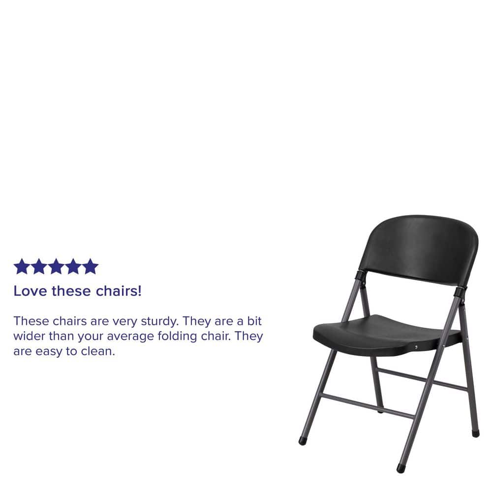 Elegant Black Metal Folding Chair for Versatile Seating