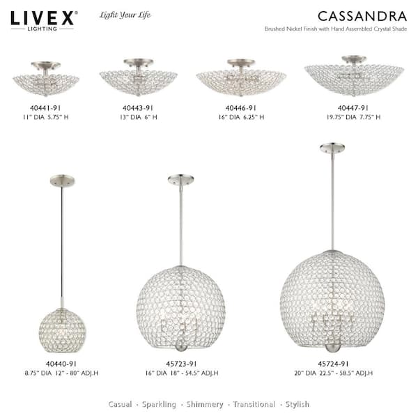 The Lighting Store Casandra 4-Light Brushed Brass Crystal Chandelier 