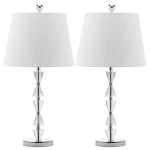 Deco Prisms 21 in. Clear Crystal Prism Table Lamp with White Shade (Set of 2)