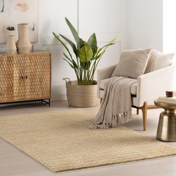 3 ft. x 8 ft. Ochre Tullie Hand Knotted Wool Indoor Runner Rug