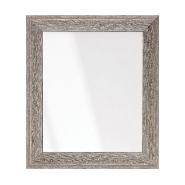 BrandtWorks 28 in. W x 33 in. H Montauk Beachwood Rustic Medium Brown Sloped Wall Mirror