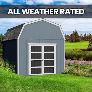 Professionally Installed All Weather High Wind 145 10 ft. W x 10 ft. Wood Shed with Driftwood Grey Shingle (100 sq. ft.)