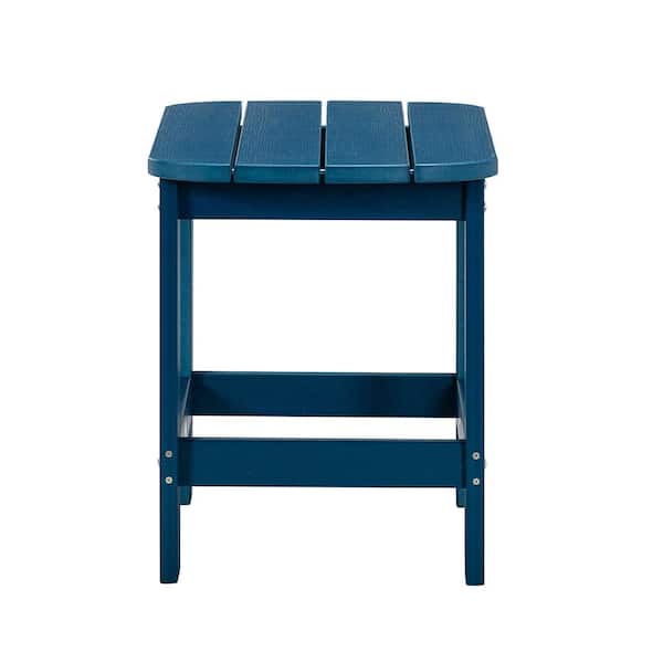Unbranded Navy Blue Rectangle Plastic Outdoor Side Table