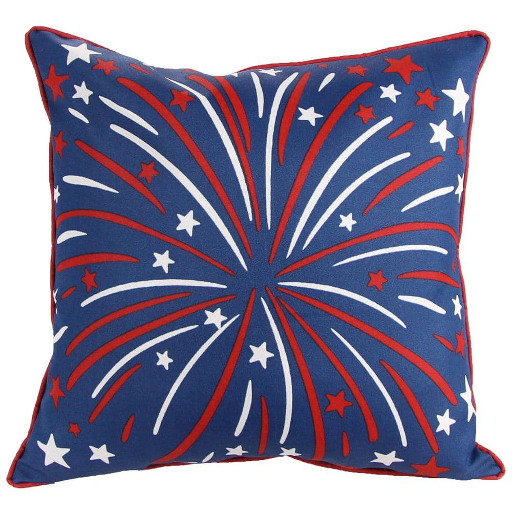 18" x 18" Navy America the Beautiful Reversible Outdoor Throw Pillow