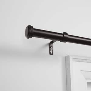 Topper Outdoor 84 in. - 160 in. Adjustable 1 in. Single Curtain Rod Kit in Matte Bronze with Finial